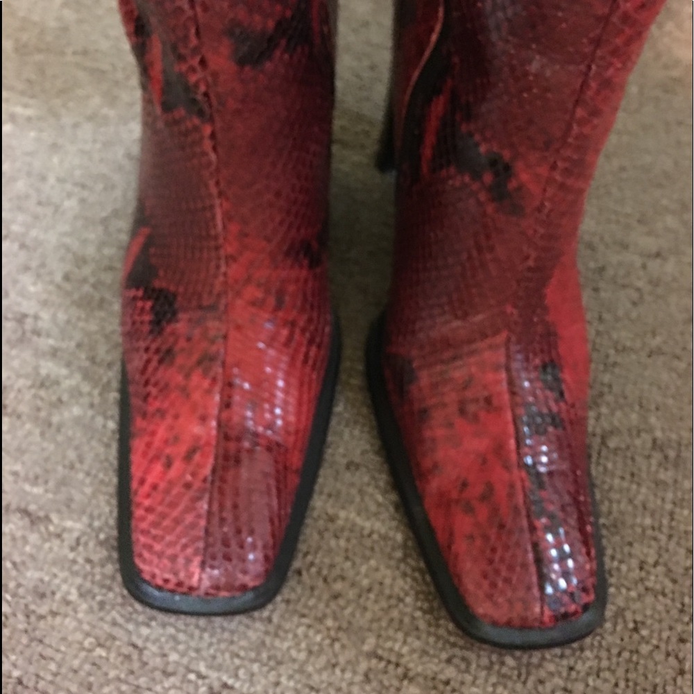 Red and black boots
